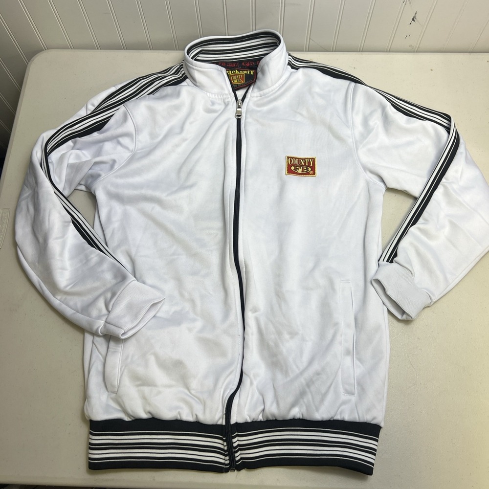 FB County White Track Jacket Small 100% Polyester